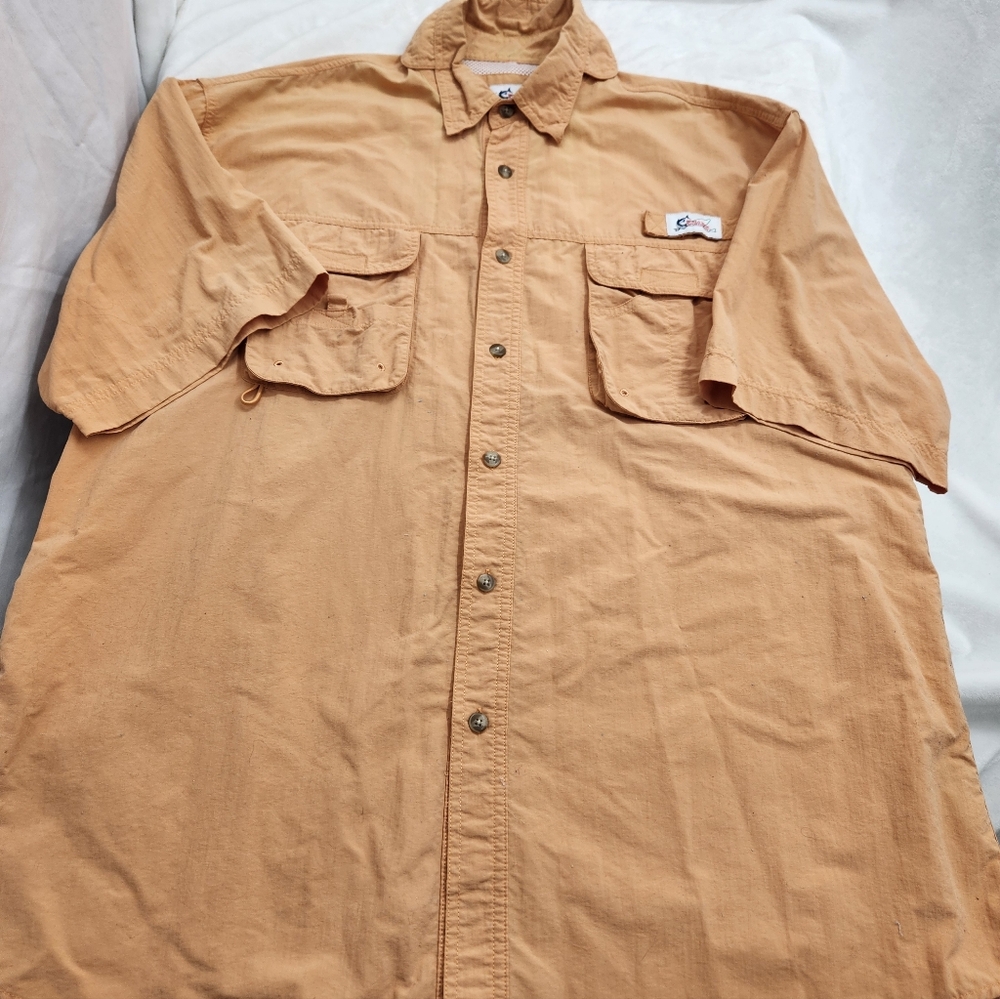 World Wide Sportsman Men's Fishing Shirt Vented Short Sleevet Orange XL